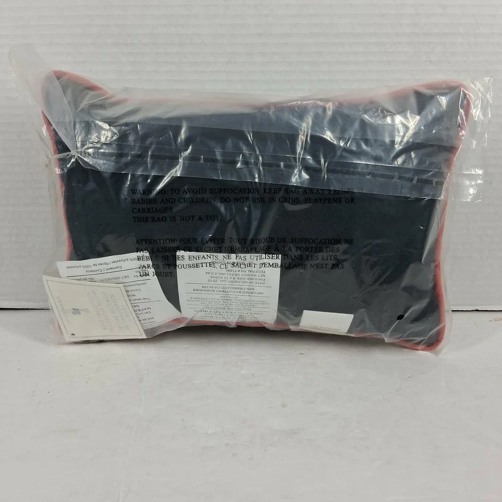 Pottery Barn Kids Halloween BOO Lumbar Decorative‎ Pillow Black Orange 8x12 NEW